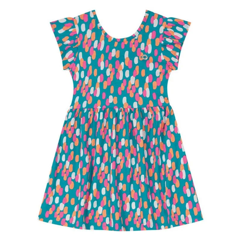 Vestido infantil menina com bolinhas Brandili Azul 12