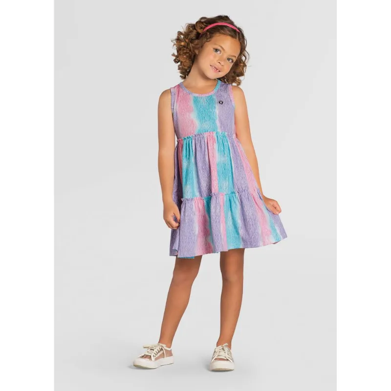 Vestido infantil menina colorido Brandili Lilás 10