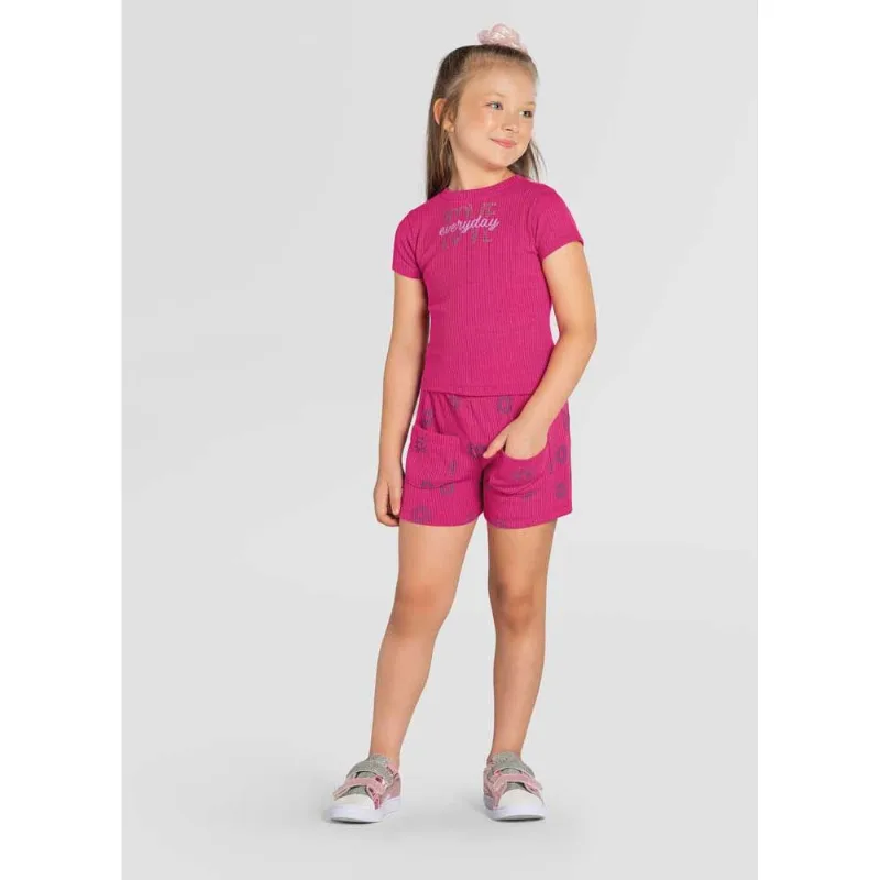 Conjunto infantil menina sol Brandili Rosa 10