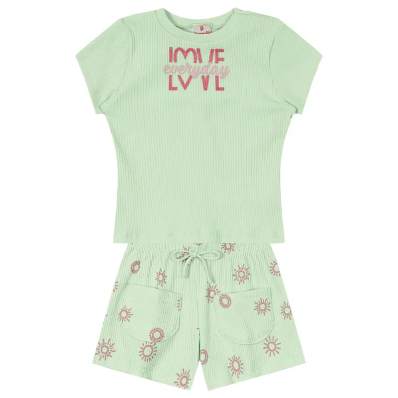 Conjunto infantil menina sol Brandili Verde 8