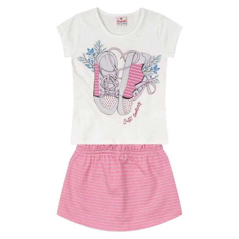 Conjunto infantil menina tênis Brandili Natural 4