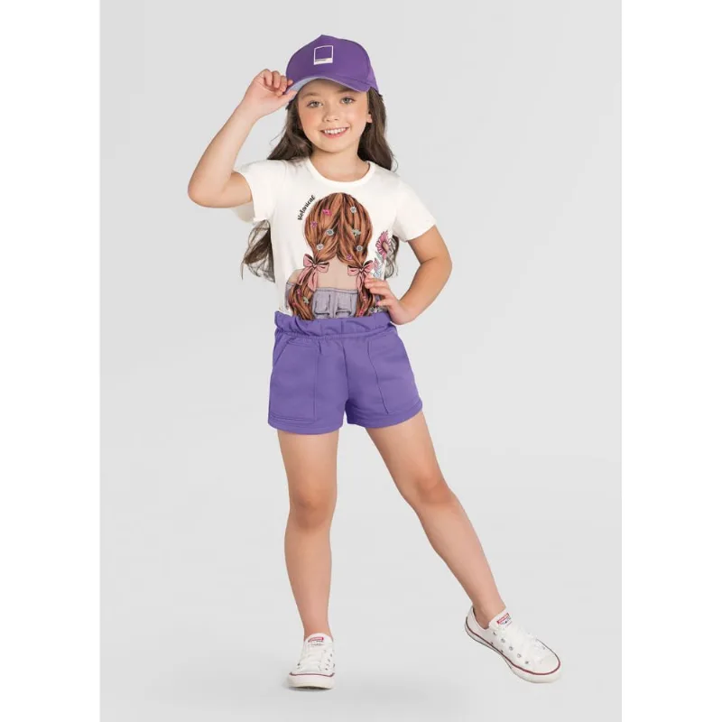 Conjunto infantil menina flores Brandili Natural 10