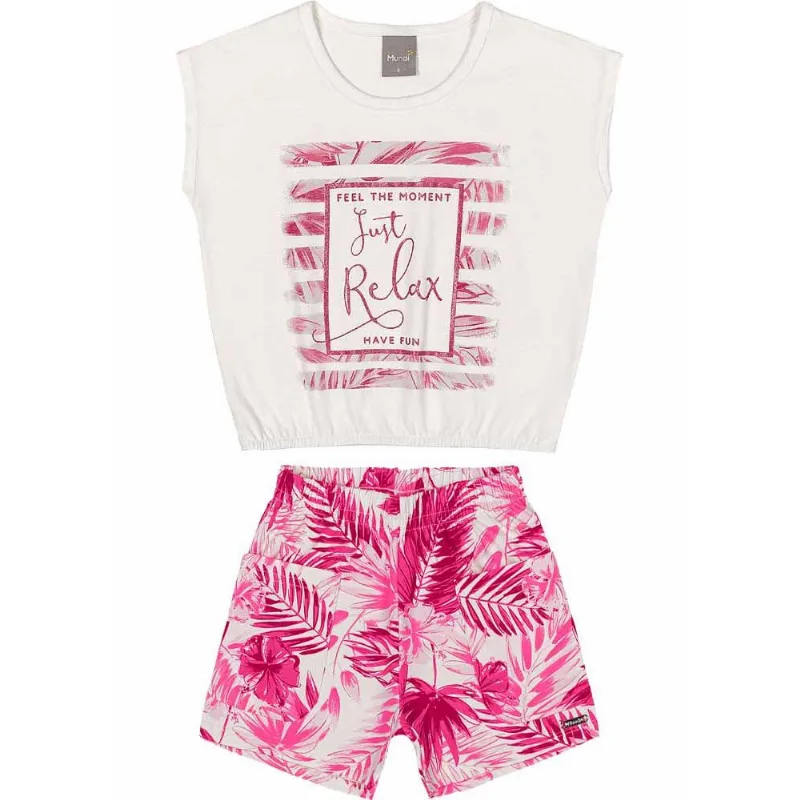 Conjunto infantil menina folhas Mundi Natural 14