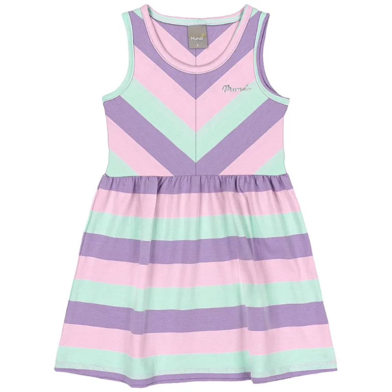 Vestido infantil menina com listras Mundi Rosa 16