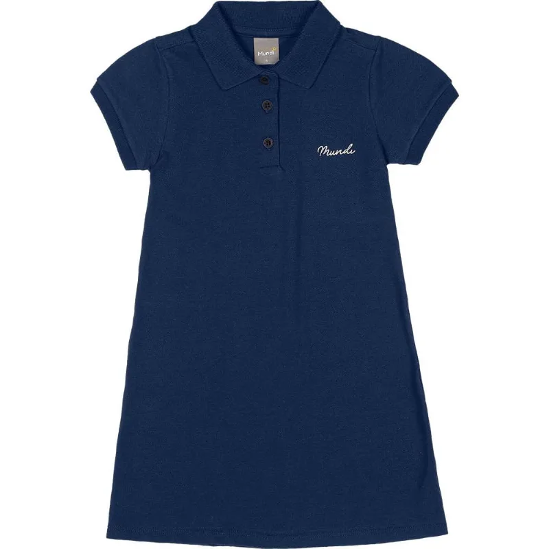 Vestido polo infantil menina clássico Mundi Azul 12