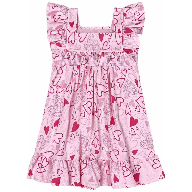 Vestido infantil menina corações Mundi Rosa 6