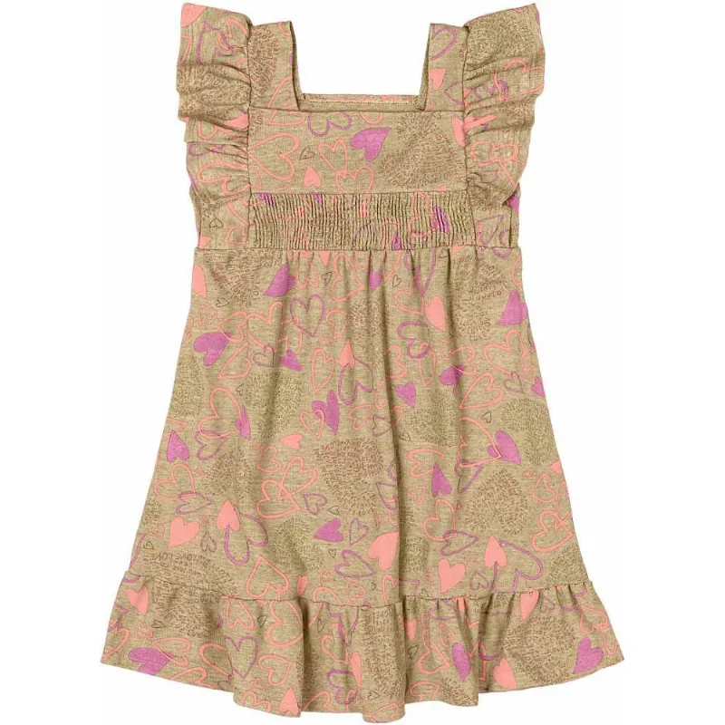 Vestido infantil menina corações Mundi Marrom 4