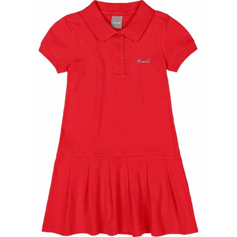 Vestido polo infantil menina clássico Mundi Vermelho 12