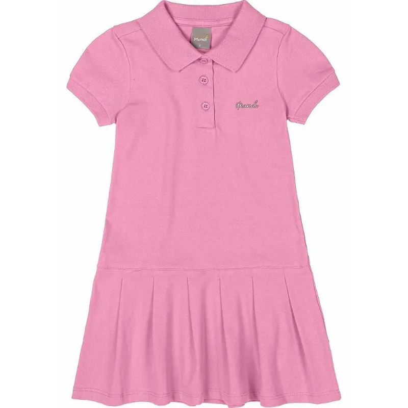 Vestido polo infantil menina clássico Mundi Lilás 12