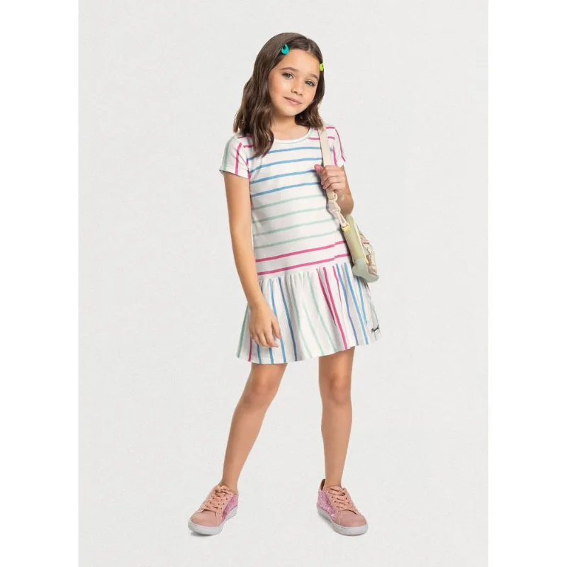 Vestido infantil menina com listras Mundi Natural 14