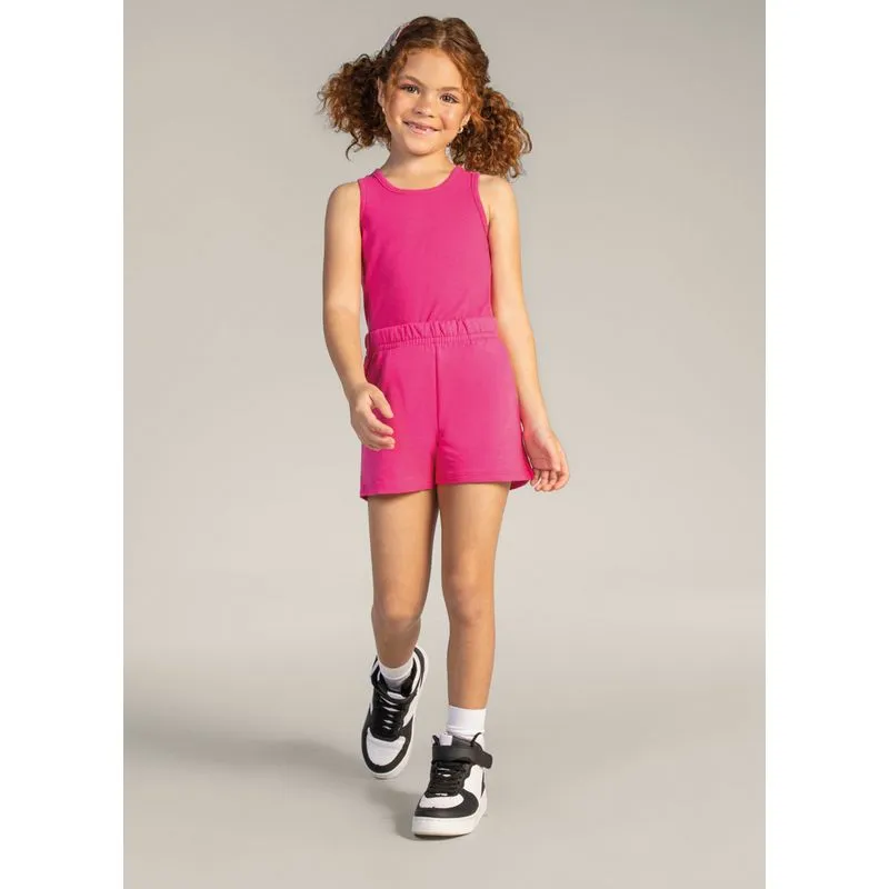 Shorts básico infantil menina em moletinho Brandili - 10