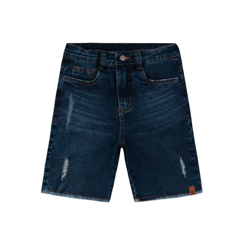 Bermuda Jeans infantil menino super comfort Brandili Azul 4
