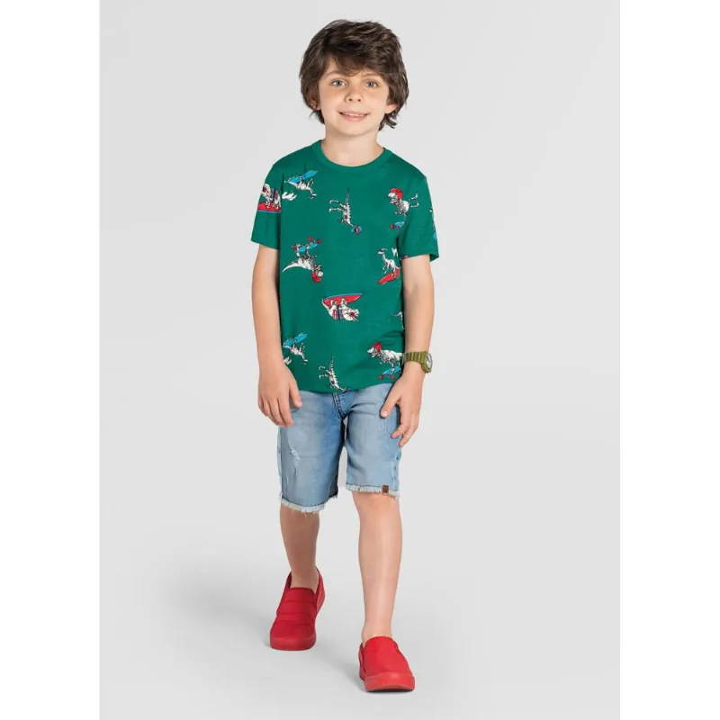 Bermuda Jeans infantil menino super comfort Brandili Azul 10