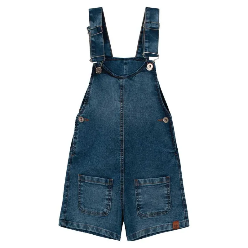 Jardineira jeans infantil menina super comfort Brandili Azul 8