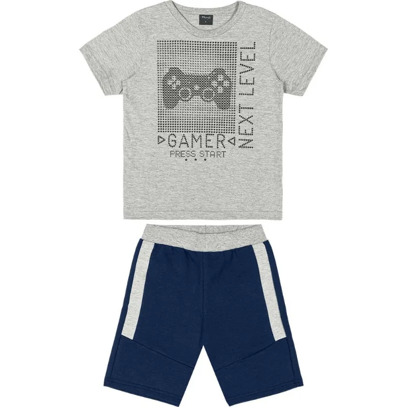 Conjunto infantil menino video game Mundi Cinza 12
