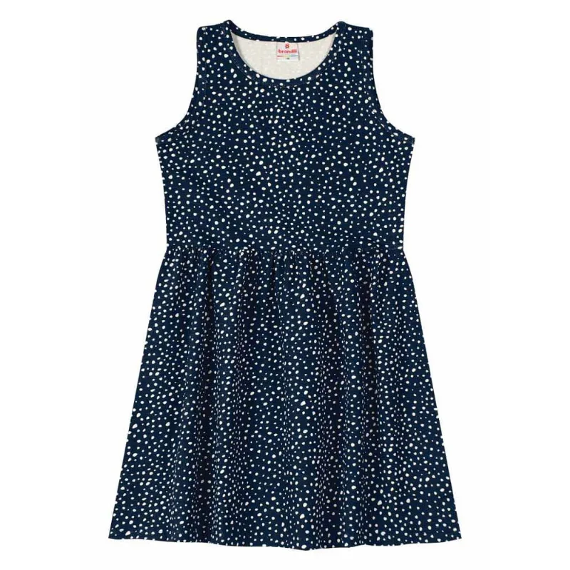 Vestido infantil menina de bolinhas Brandili Azul 12
