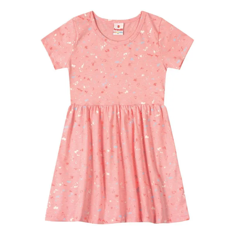 Vestido infantil menina em malha Brandili Rosa 6