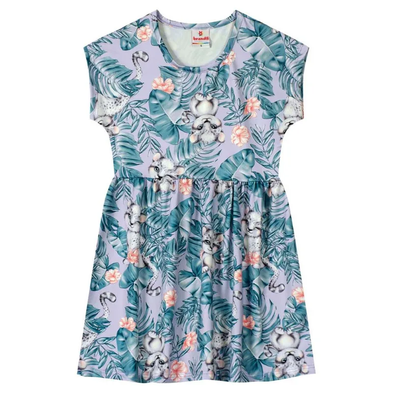 Vestido infantil menina em cotton Brandili Lilás 6