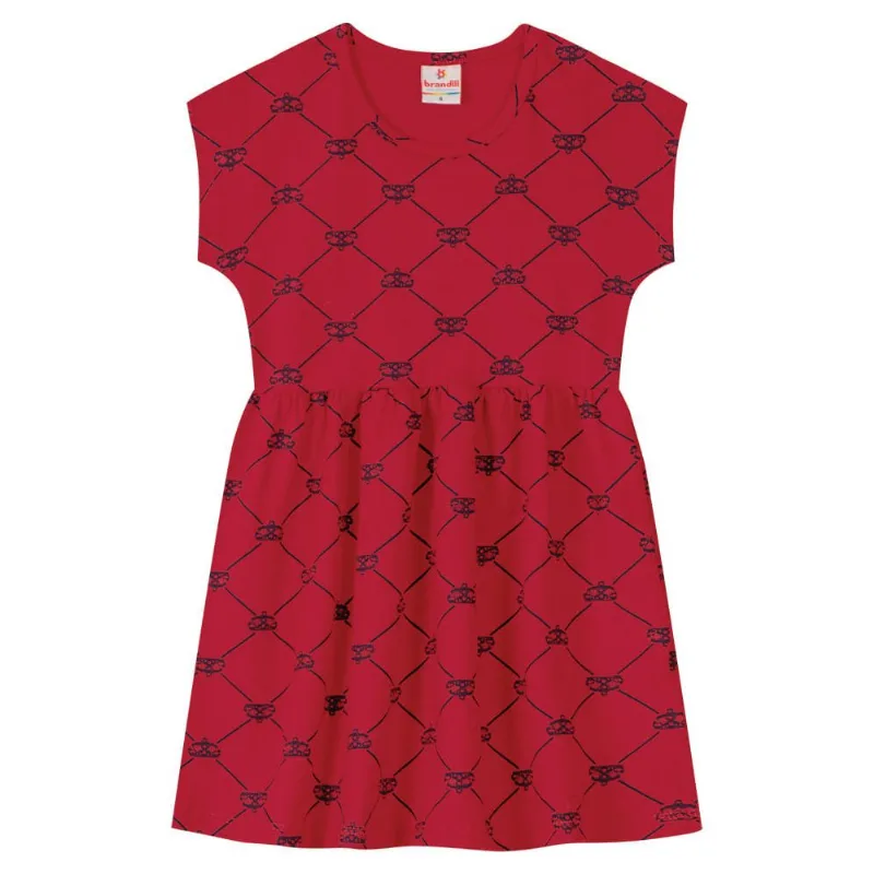 Vestido infantil menina em cotton Brandili Bordô 4