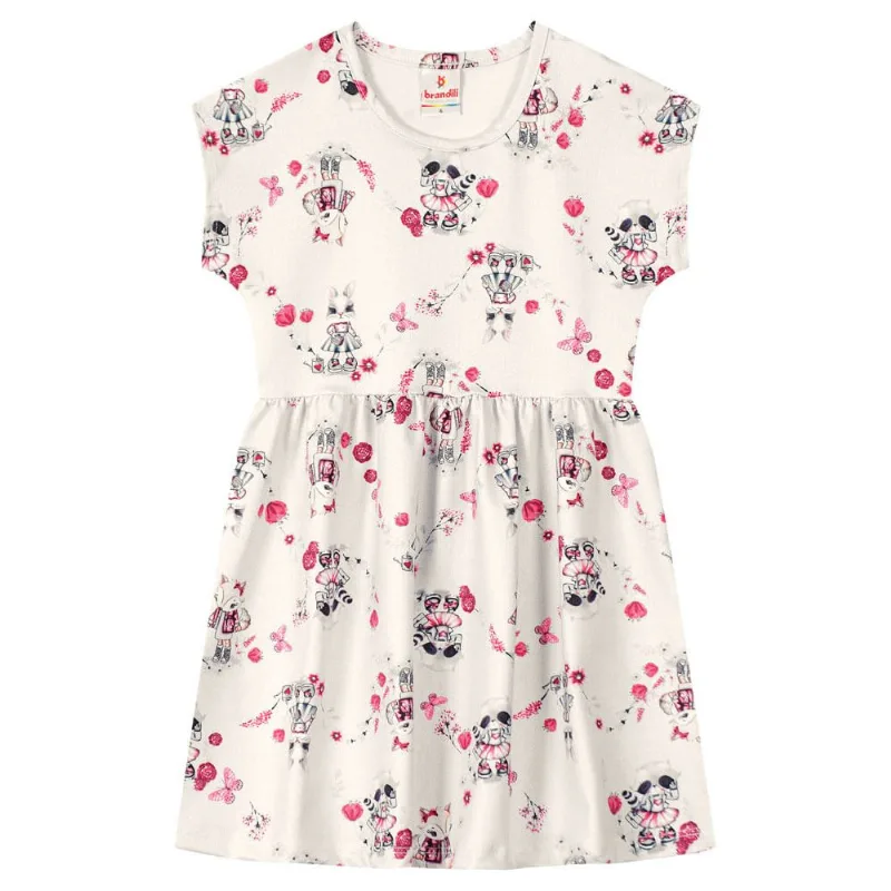 Vestido infantil menina em cotton Brandili Natural 4