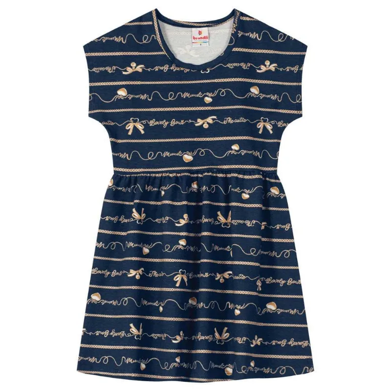 Vestido infantil menina em cotton Brandili Azul 8
