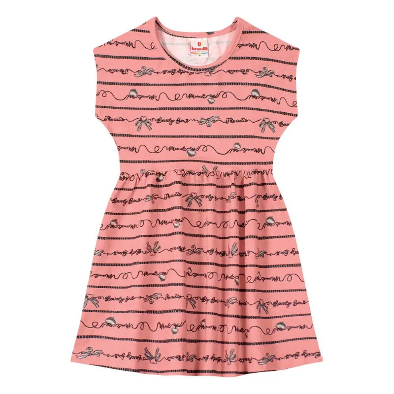 Vestido infantil menina em cotton Brandili Rosa 8