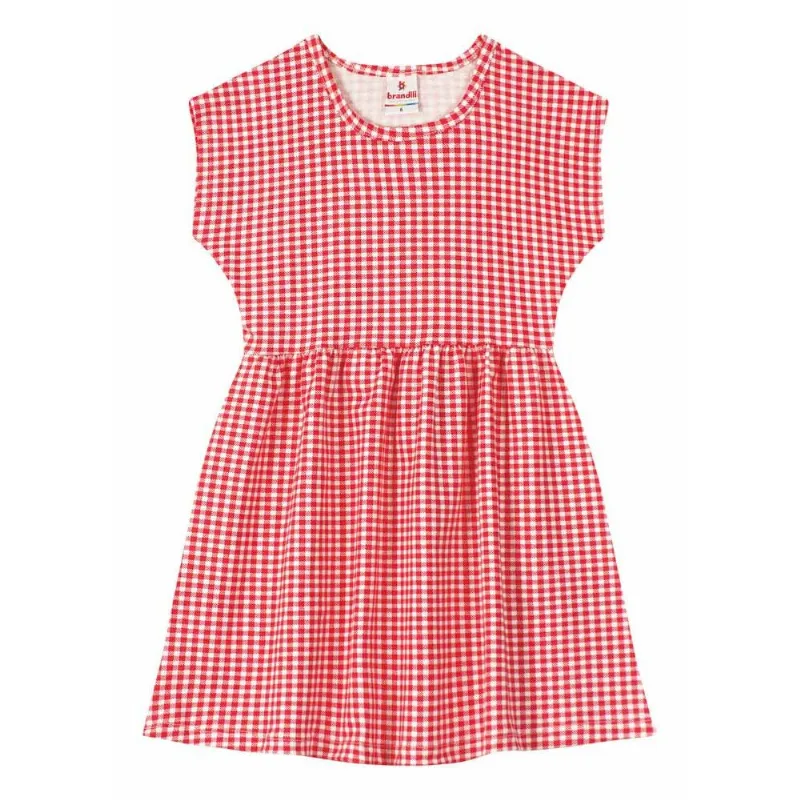 Vestido infantil menina xadrez Brandili Vermelho 4