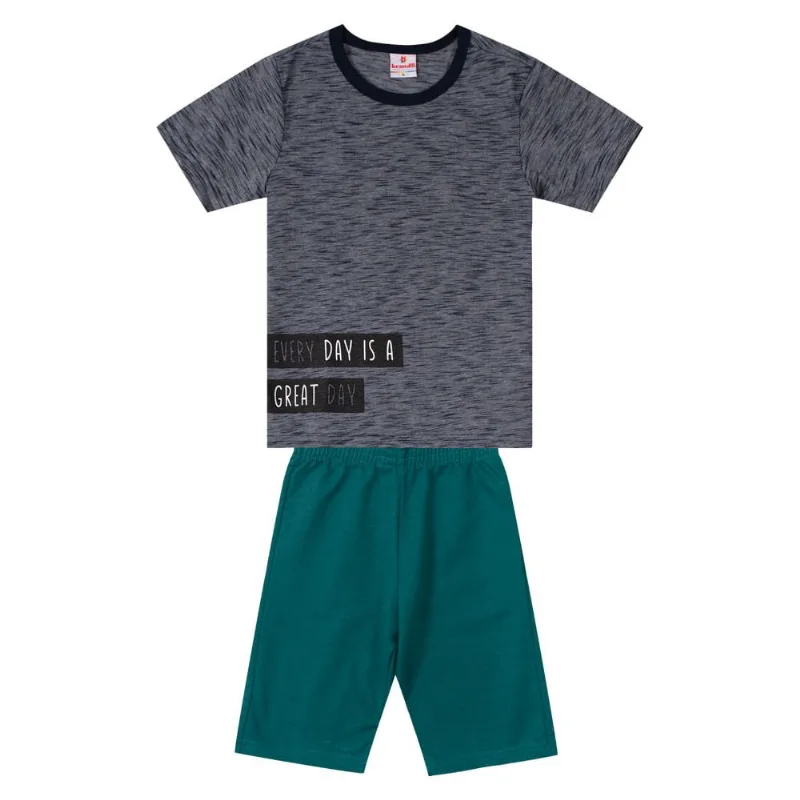 Conjunto infantil menino em malha Brandili Preto 8