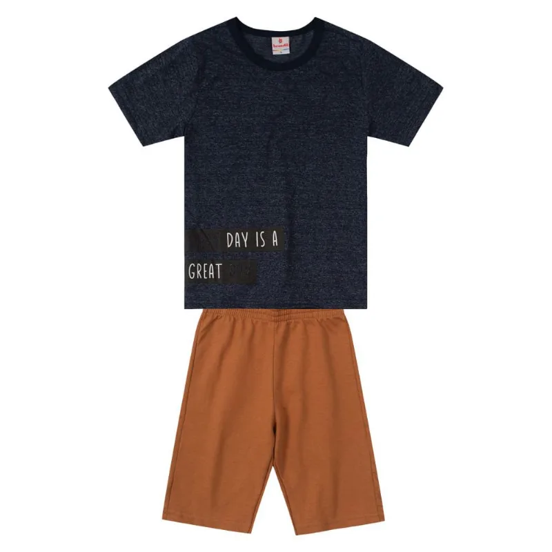 Conjunto infantil menino em malha Brandili Azul 8