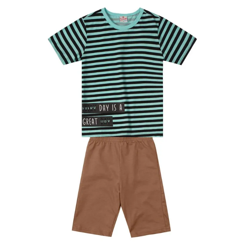 Conjunto infantil menino com listras Brandili Azul 6