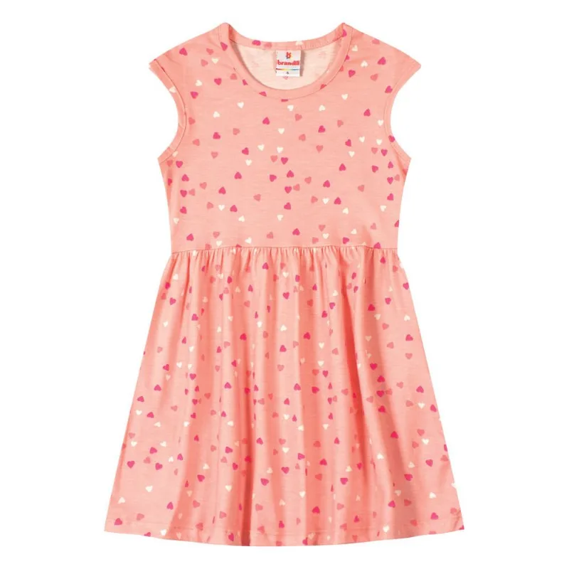 Vestido infantil menina de corações Brandili Rosa 3