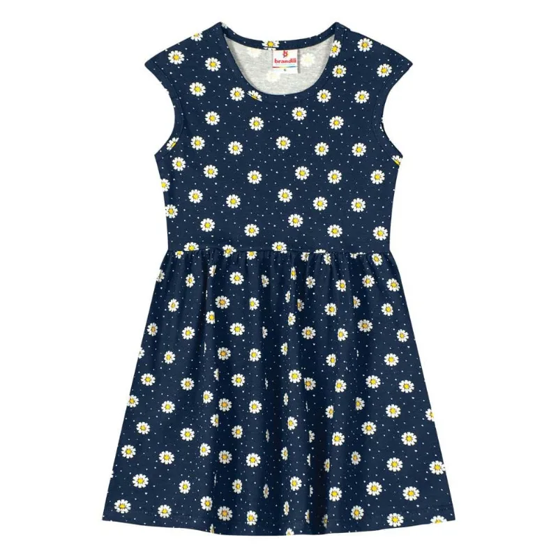 Vestido infantil menina de flores Brandili Azul 3
