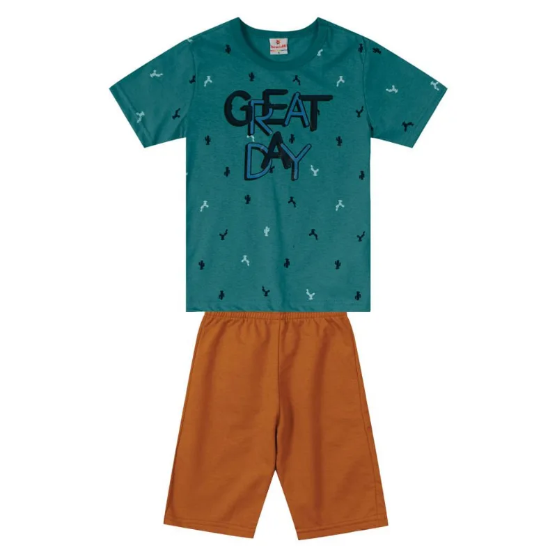 Conjunto infantil menino em malha Brandili Preto 6