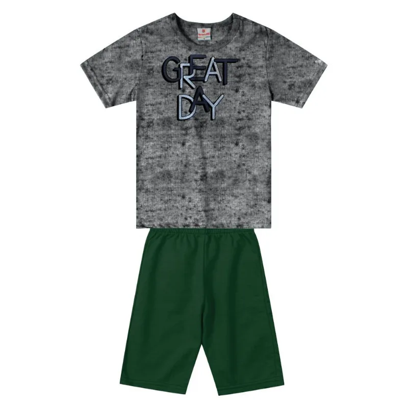 Conjunto infantil menino em malha Brandili Natural 4