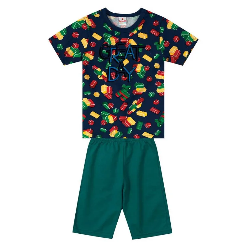 Conjunto infantil menino em malha Brandili Vermelho 4