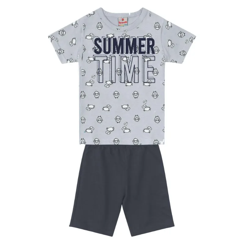 Conjunto infantil menino em malha Brandili Azul 2