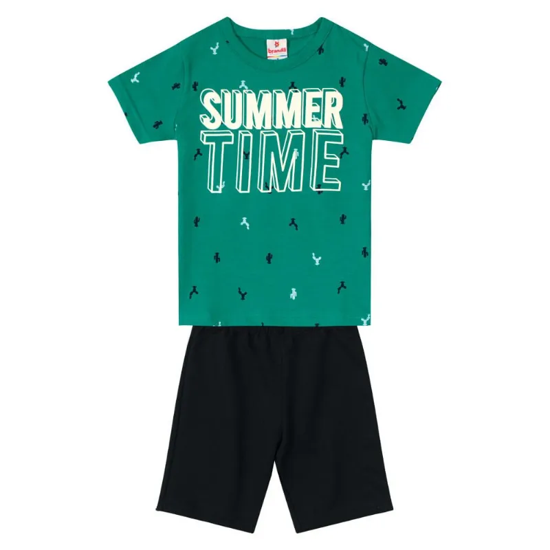 Conjunto infantil menino em malha Brandili Verde 3