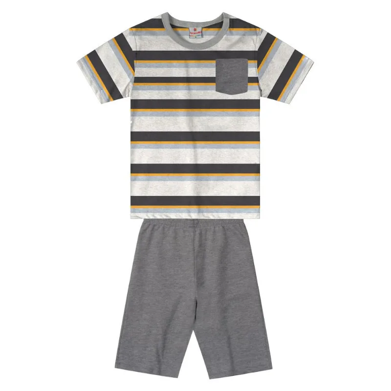 Conjunto infantil menino com listras Brandili Preto 4