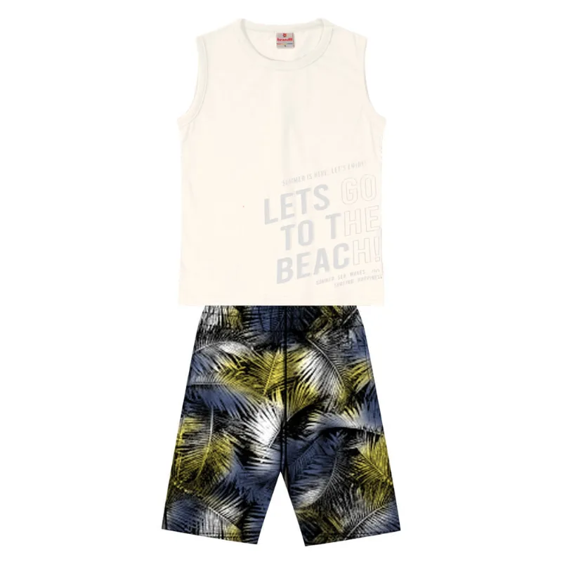 Conjunto infantil menino de praia Brandili Natural 12