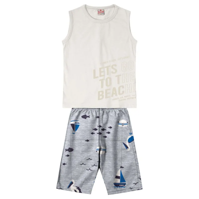 Conjunto infantil menino de praia Brandili Azul 10