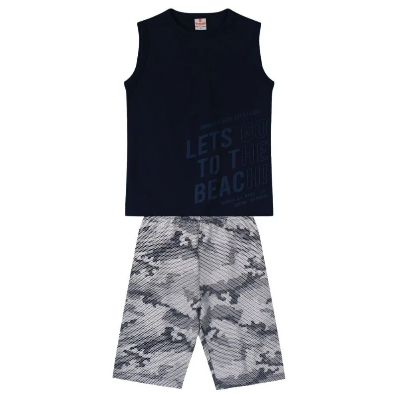Conjunto infantil menino de praia Brandili Preto 6