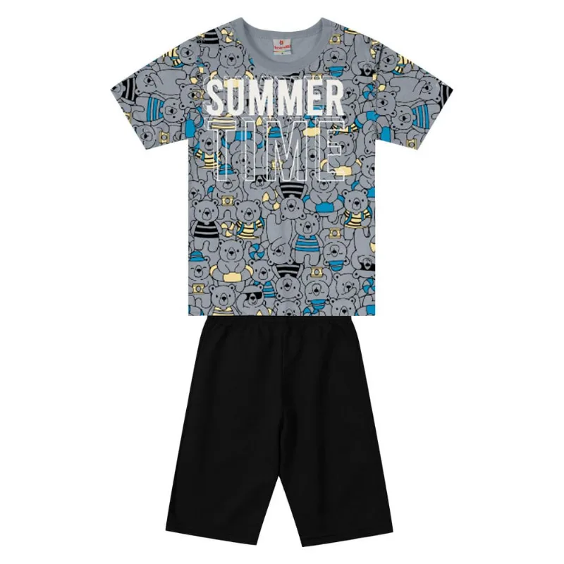 Conjunto infantil menino em malha Brandili Amarelo 1