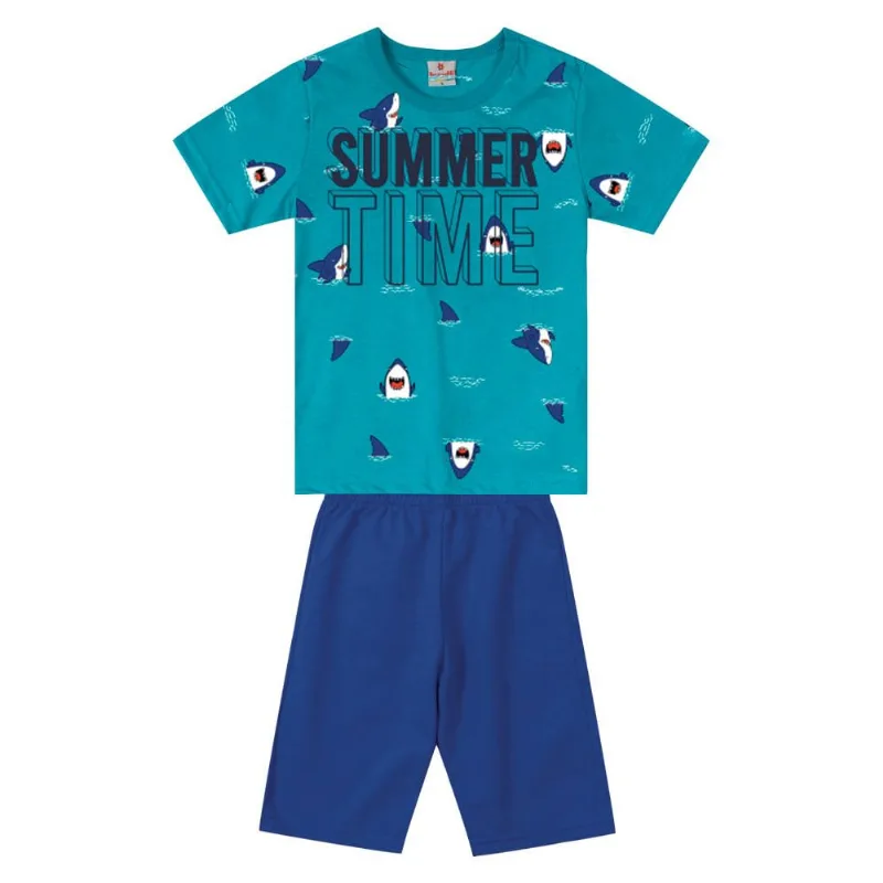 Conjunto infantil menino em malha Brandili Cinza 8