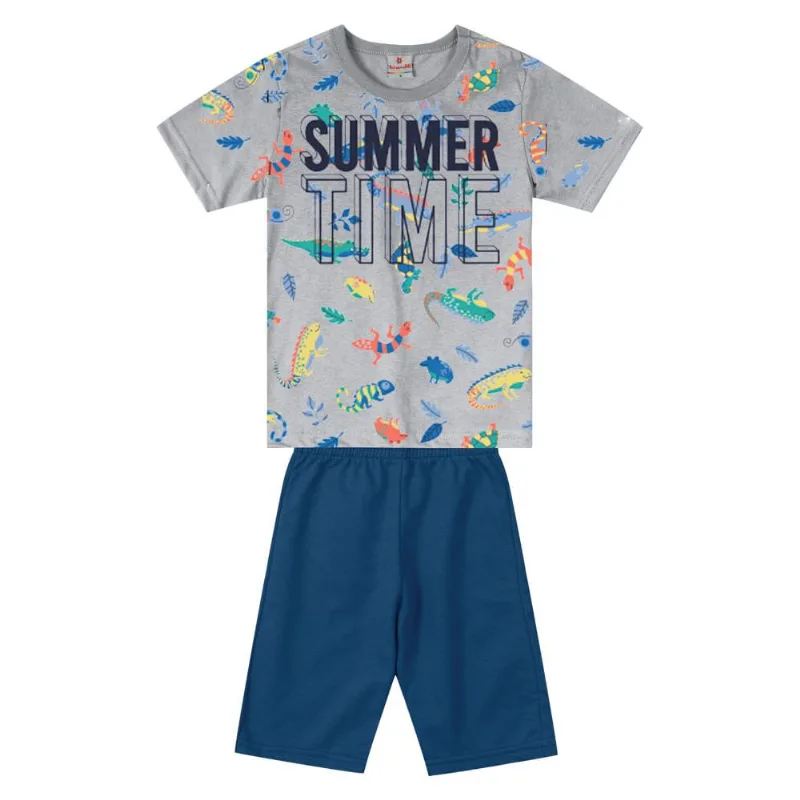 Conjunto infantil menino de ursinhos Brandili Cinza 4