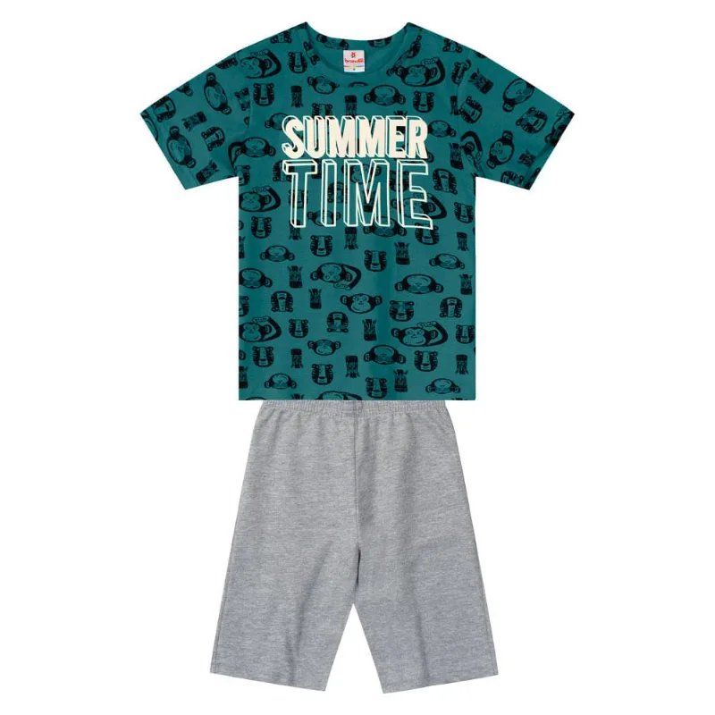 Conjunto infantil menino em malha Brandili Cinza 8