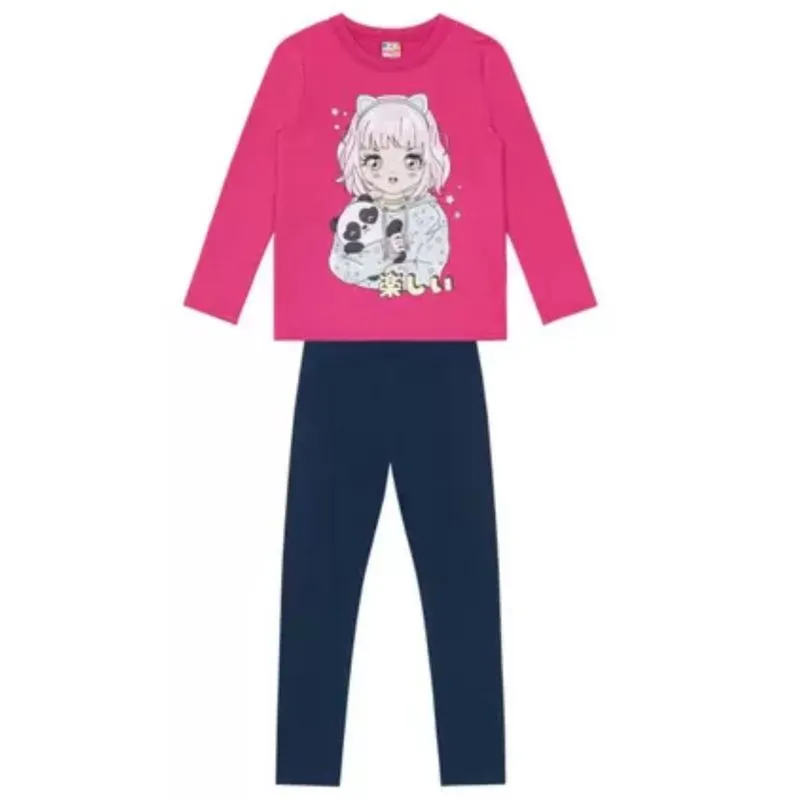Conjunto Infantil Menina Blusa e Legging Brandili 54918