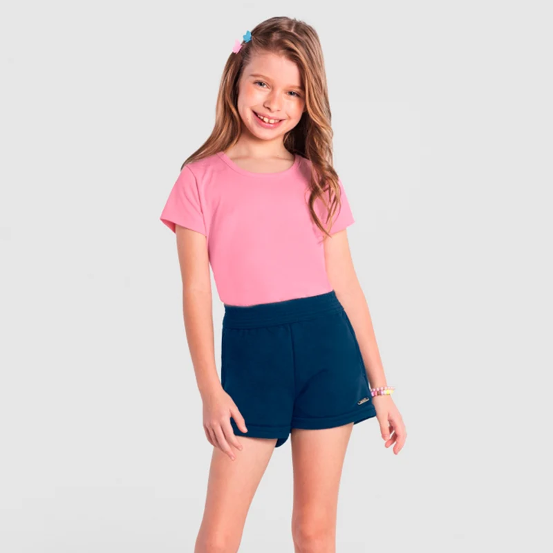 Camiseta Manga Curta Brandili Feminino 14 / Menina / Rosa