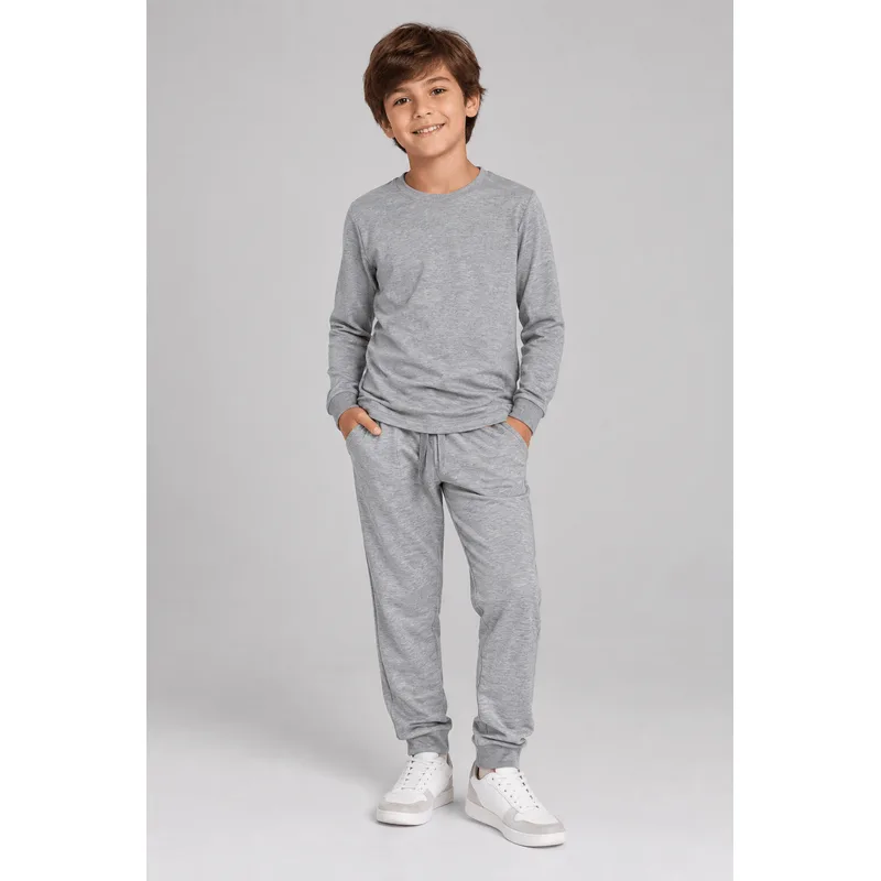 Calça Jogger Básica em Moletinho infantil menino Brandili - M