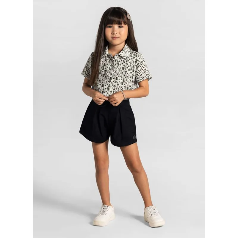 Conjunto com camisa cropped infantil menina Mundi - 4