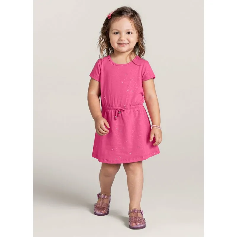 Vestido em cottom com efeito brilho infantil menina Brandili - 10